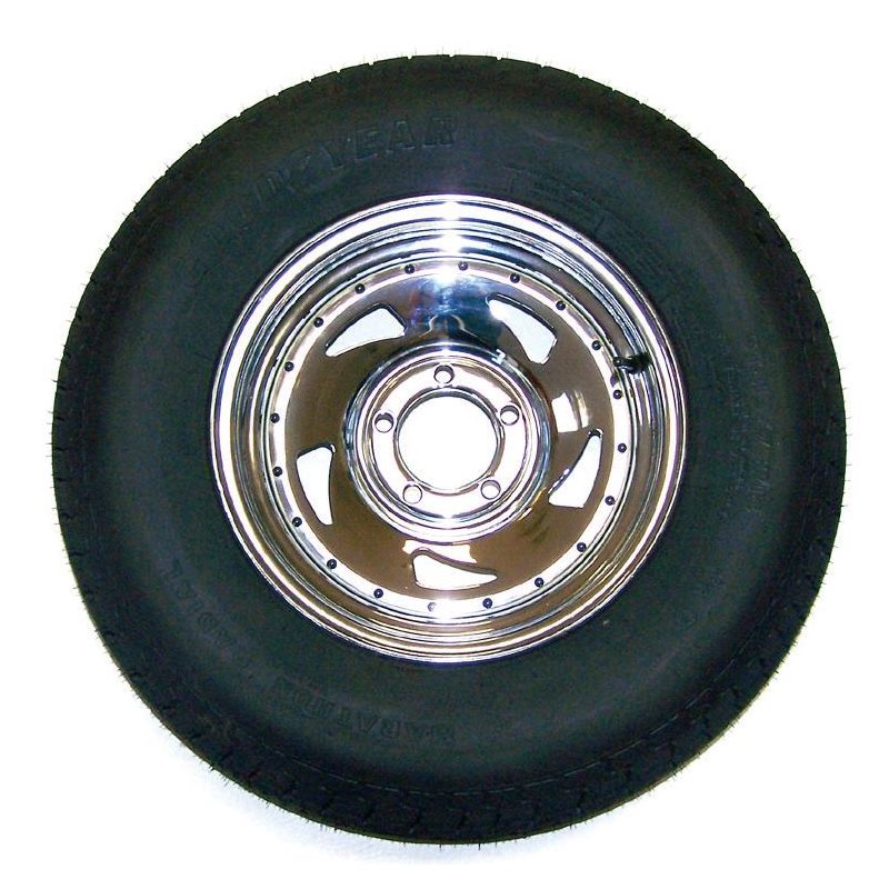 Five Lug 14" Chrome Wheel & Tire Assemblies