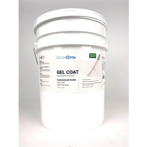 CLEAR COTE 152493 WHITE GELCOAT WITHOUT WAX 5 GALLON PALE