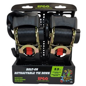 EPCO BR255S 2" X 5.5' STAINLESS STEEL RETRACTABLE TIE DOWNS - (PAIR) 