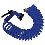 WHITECAP P-0441B BLUE COILED HOSE WITH NOZZLE