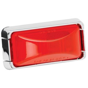 OPTRONICS MC91RS RED SIDE MARKER LIGHT WITH CHROME BASE