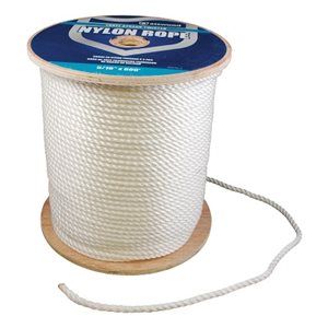 BUCCANEER 20-00106 WHITE TWISTED NYLON ROPE 5 / 16in x 600ft