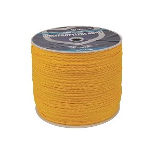 BUCCANEER 10-8100 YELLOW BRAIDED POLYPROPLYENE ROPE 1 / 4in x 1000ft