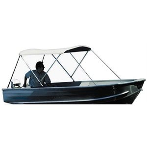 CARVER V4267U WHITE VINYL BIMINI TOP WITH FRAME ASSEMBLY FOR BOATS WITH 63-73 INCH BEAM 
