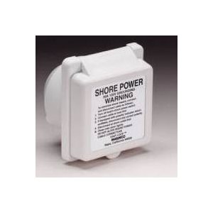 MARINCO 301EL-B 30 AMP BOAT INLET WITH ABYC SHORE POWER WARNING LABEL